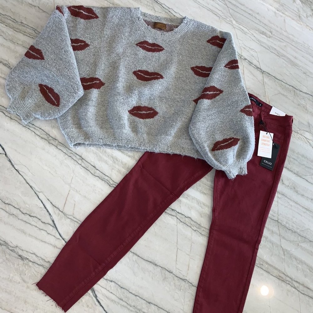 Burgundy Skinny Jeans